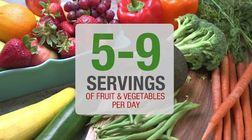 5-9 portions fruits and vegetables